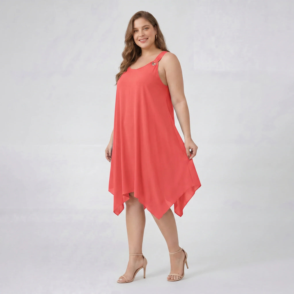 Ring-Detail Hanky Hem Dress WHD0606404