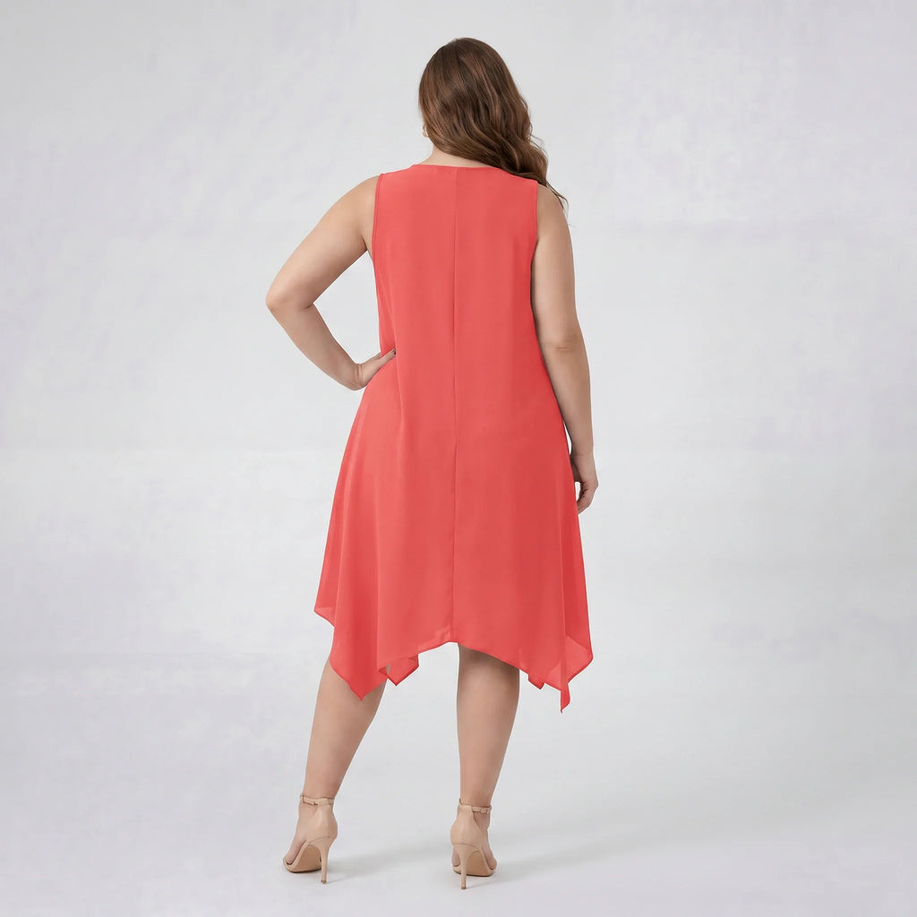 Ring-Detail Hanky Hem Dress WHD0606404