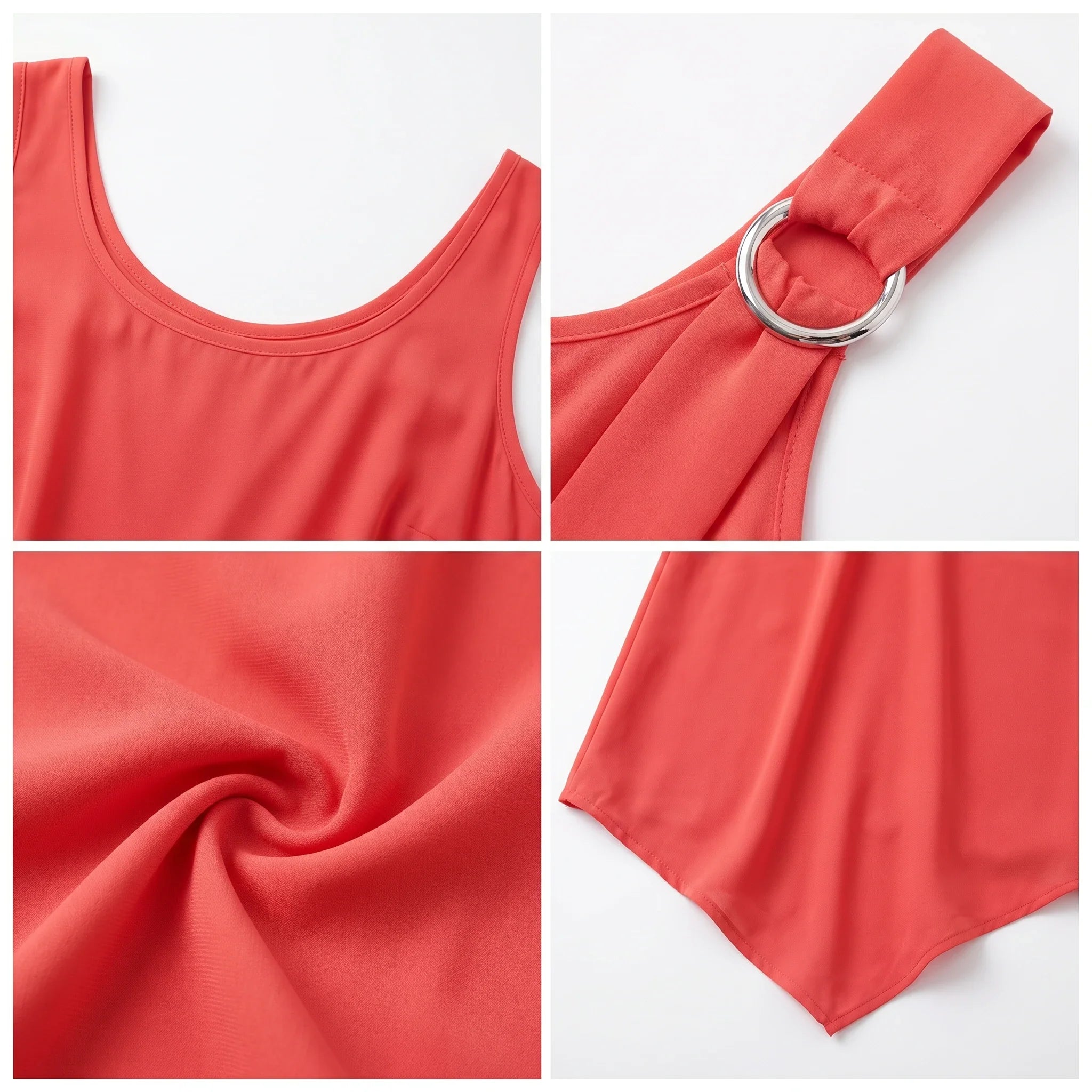 Ring-Detail Hanky Hem Dress WHD0606404