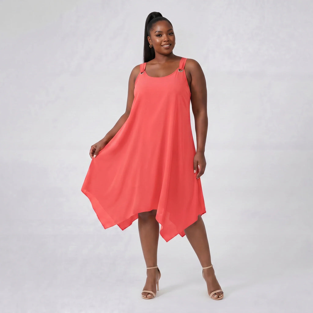 Ring-Detail Hanky Hem Dress WHD0606404