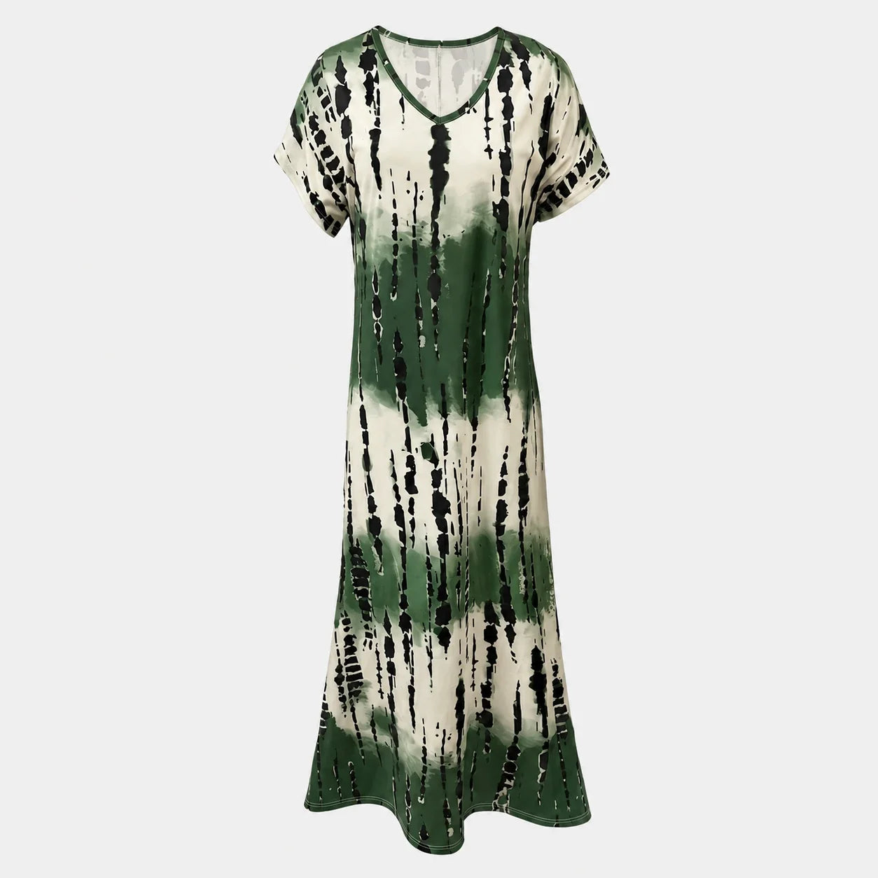 Abstract Print V-Neck Dress WHD0606405