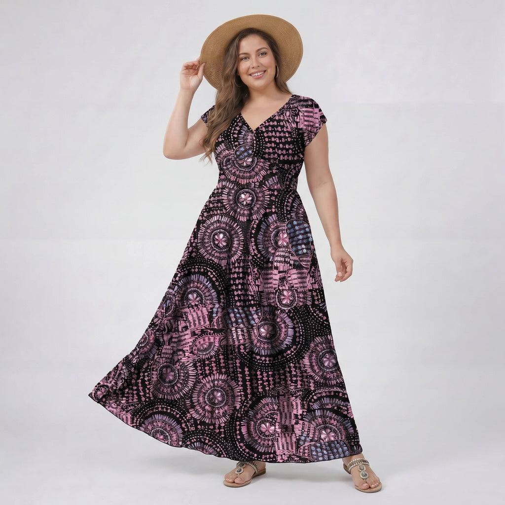 Boho Print Maxi Dress WHD0606406