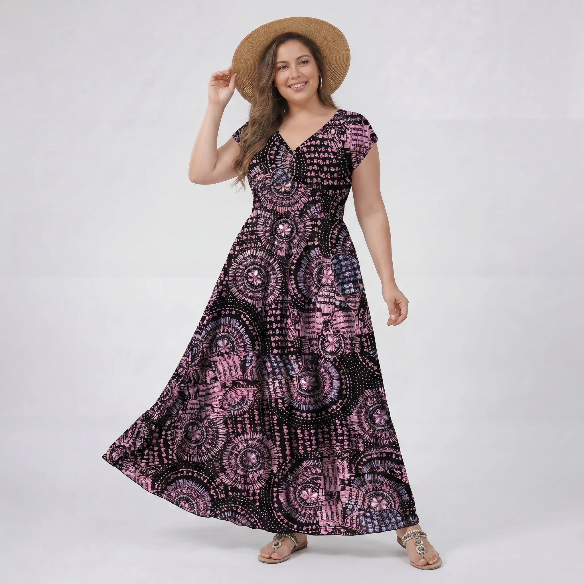 Boho Print Maxi Dress WHD0606406