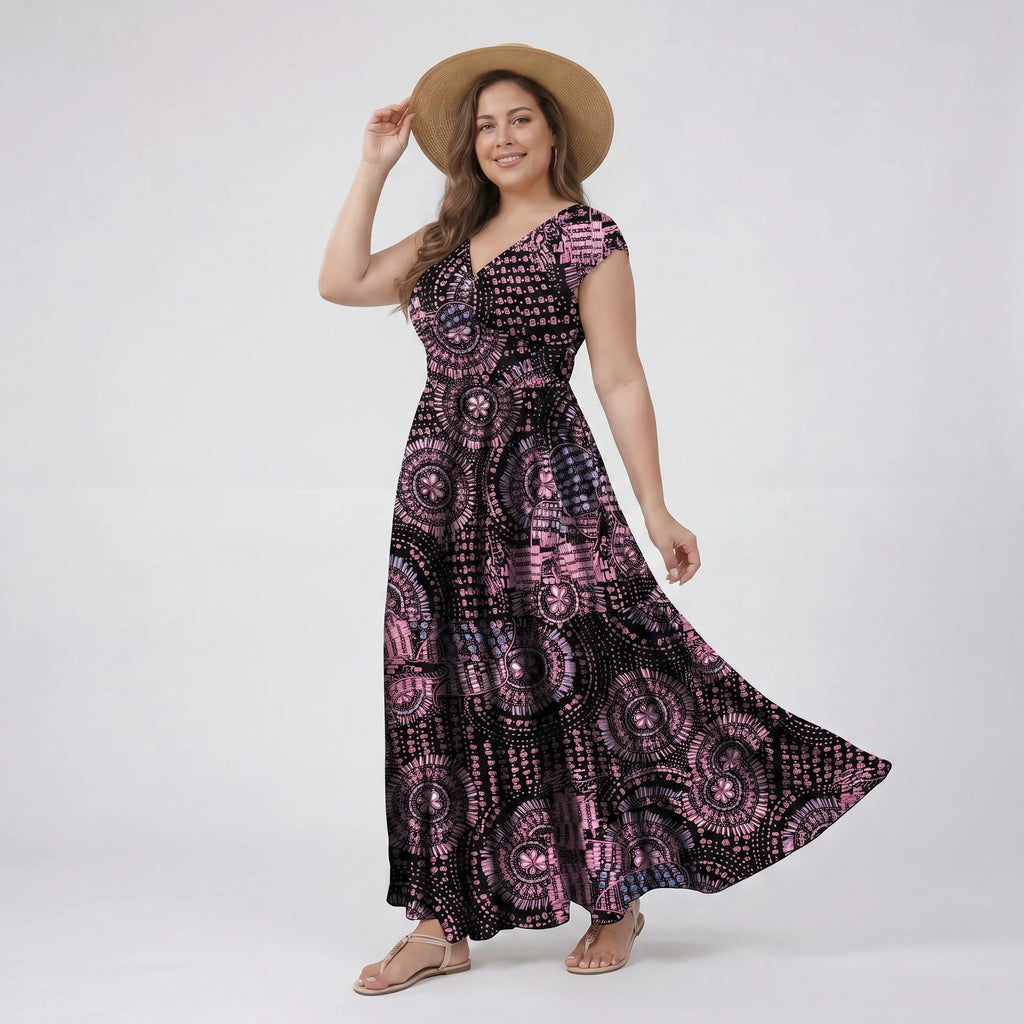 Boho Print Maxi Dress WHD0606406