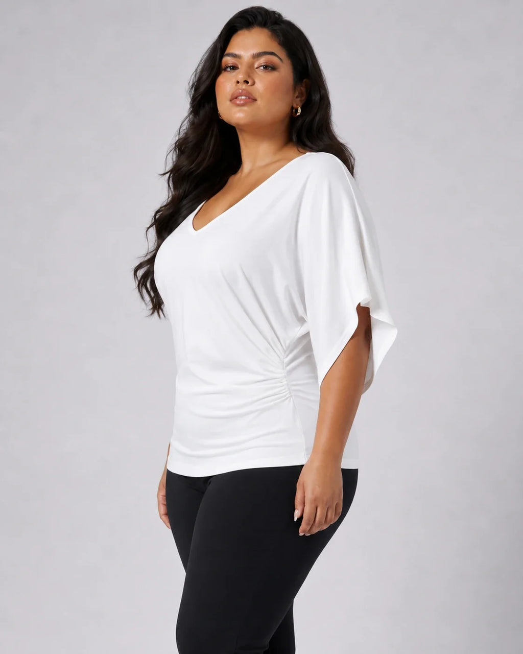 Draped Batwing Sleeve Top WHD0606407