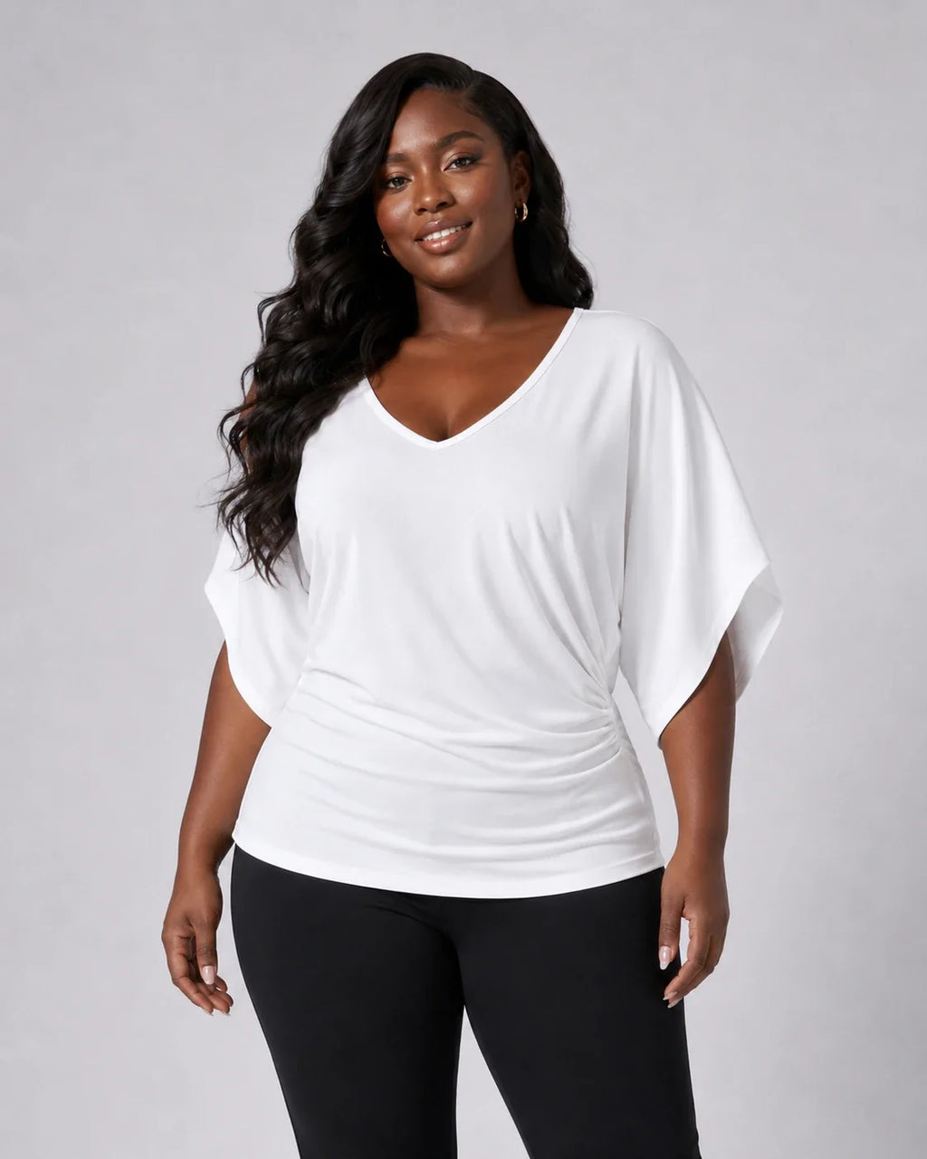 Draped Batwing Sleeve Top WHD0606407