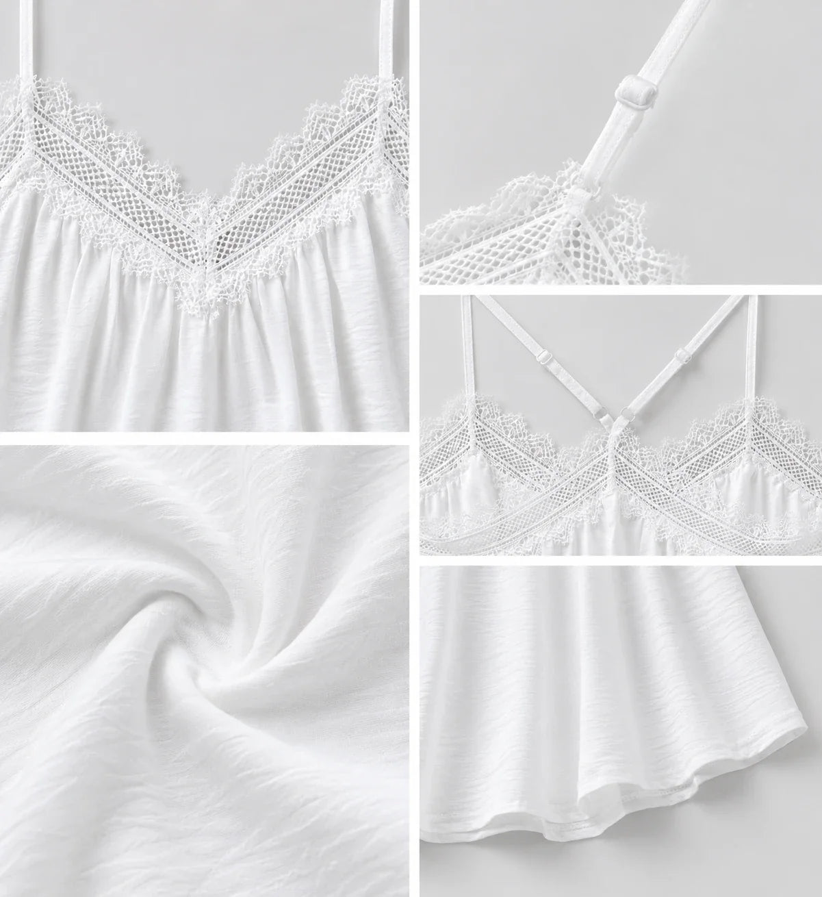 Lace Trim Cross-Back Cami WHD0606408