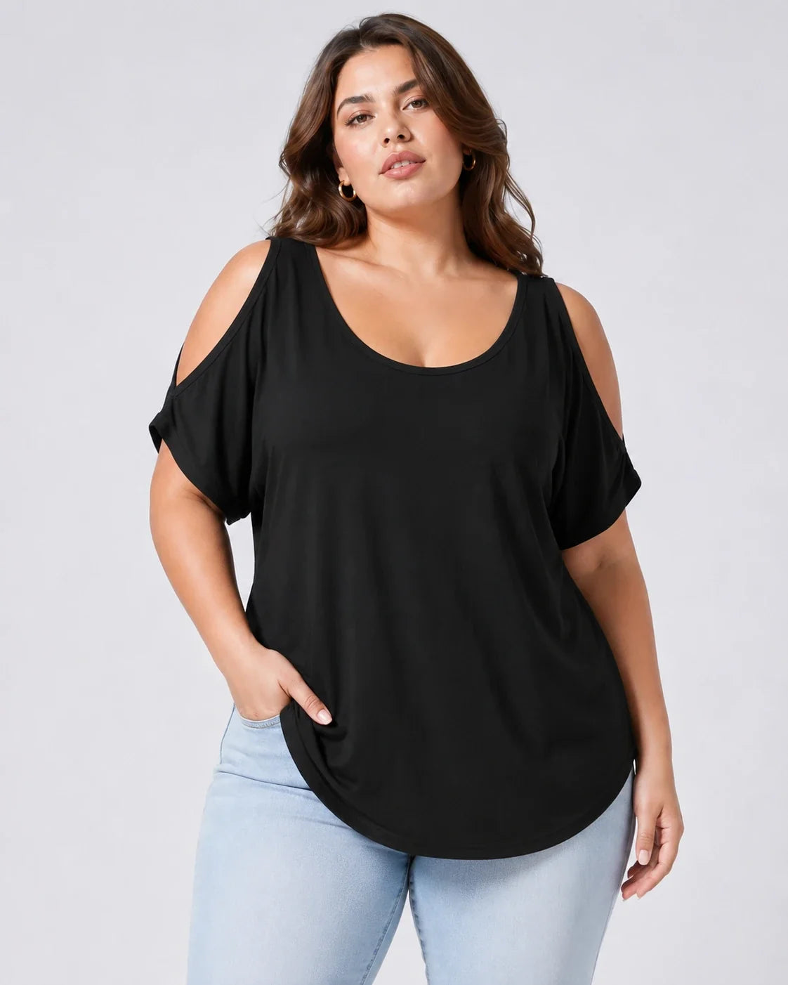 Cold Shoulder Loose Fit Top WHD0606409