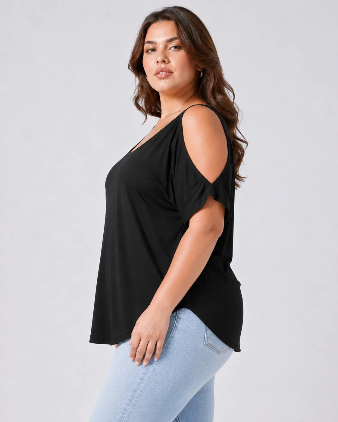 Cold Shoulder Loose Fit Top WHD0606409