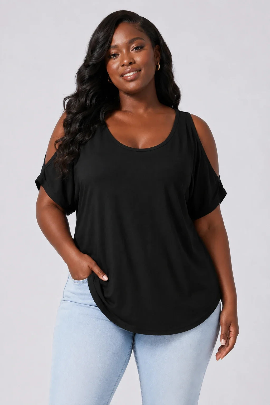Cold Shoulder Loose Fit Top WHD0606409