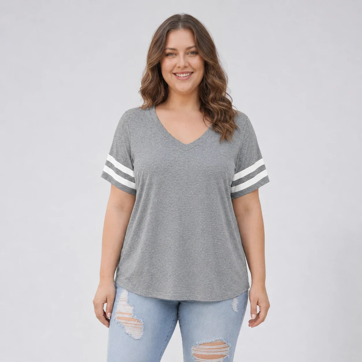 Varsity Stripe V-Neck Tee WHD0606410