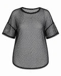 Black Mesh Cover-Up Top WHD0606411