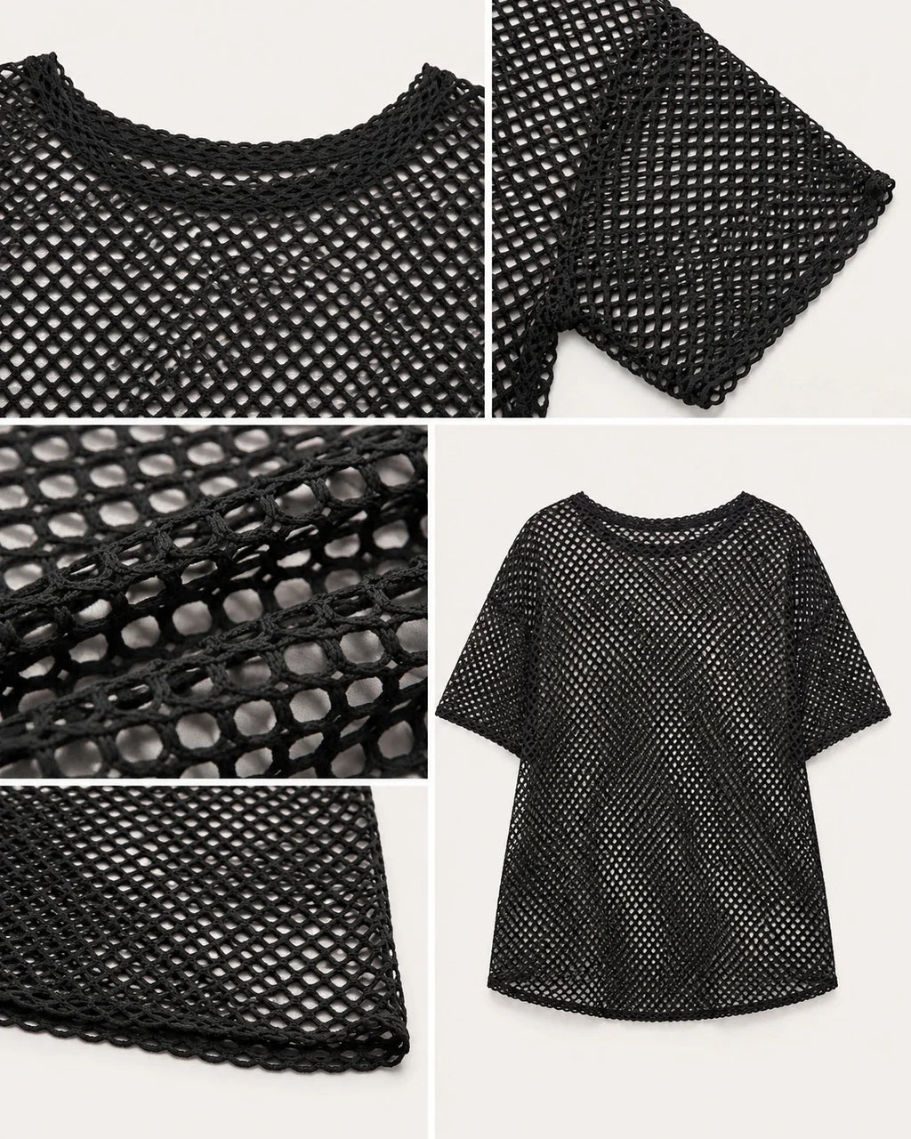 Black Mesh Cover-Up Top WHD0606411