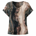 Marble Print V-Neck Tee WHD0606414