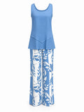 Leaf Print Wide Leg Jumpsuit WHD0606417
