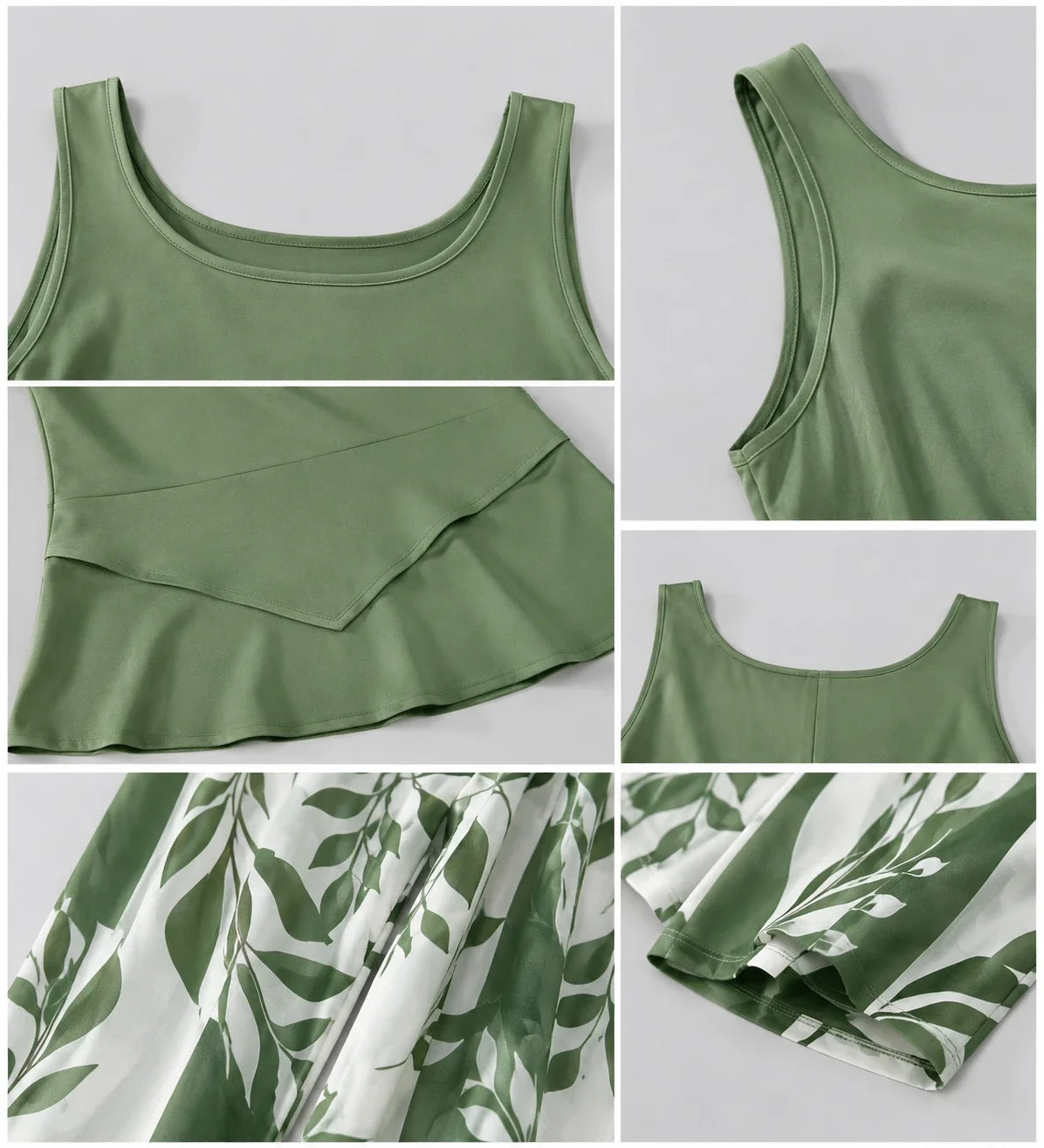 Leaf Print Wide Leg Jumpsuit WHD0606417