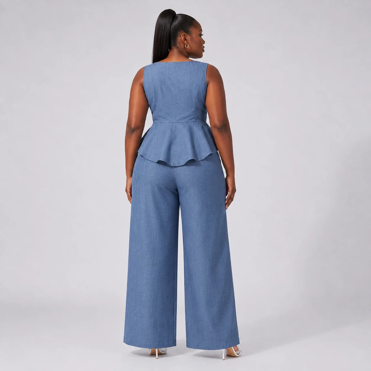 Lace-Up Peplum Pant Set WHD0606419