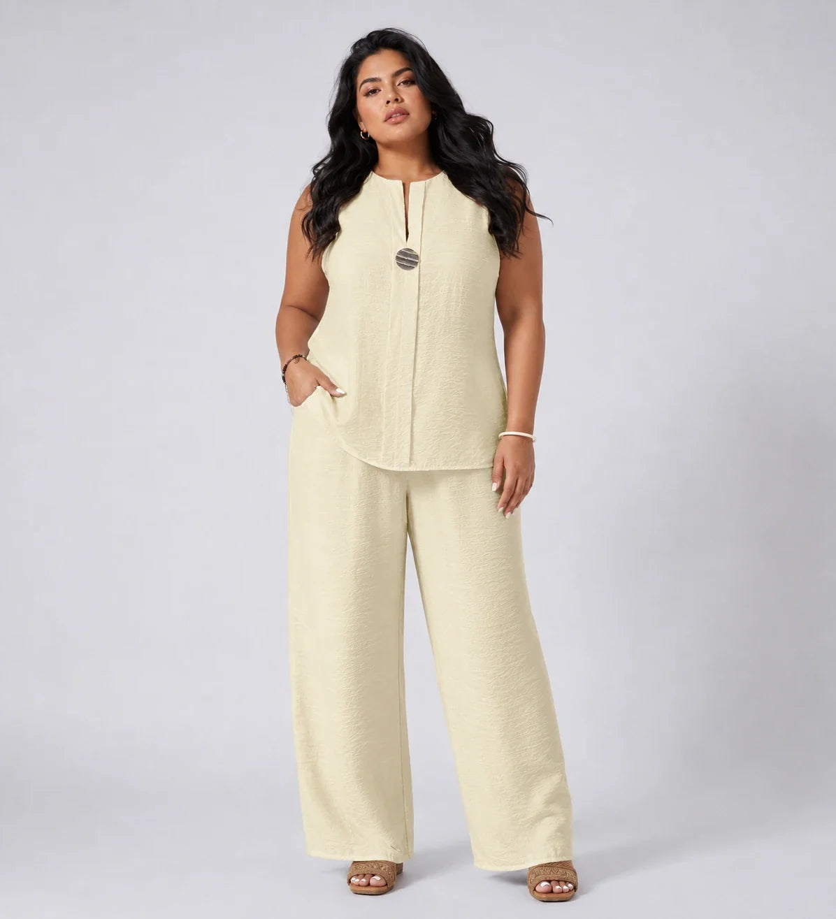Metal-Detail Wide Leg Set WHD0606421