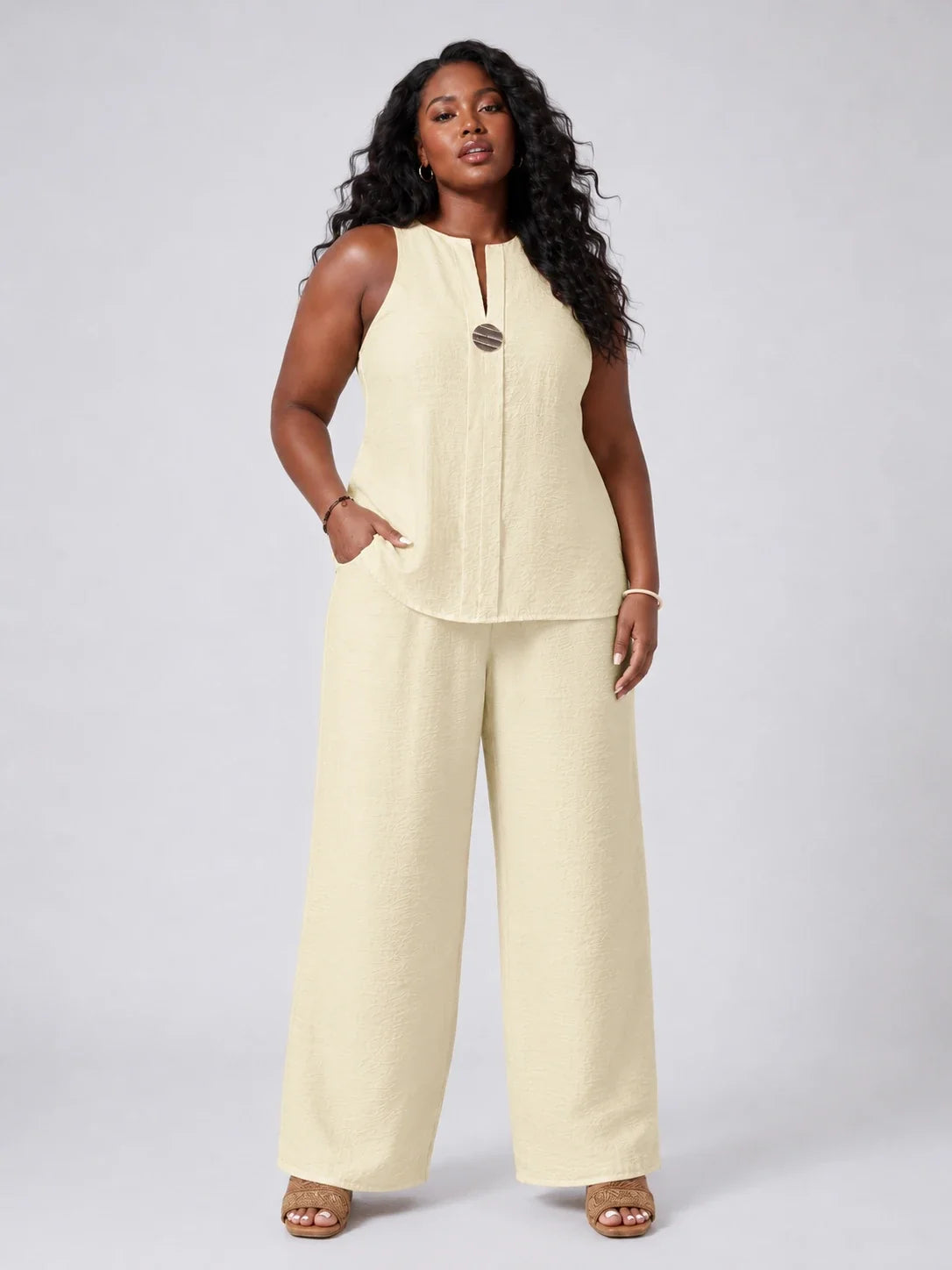 Metal-Detail Wide Leg Set WHD0606421