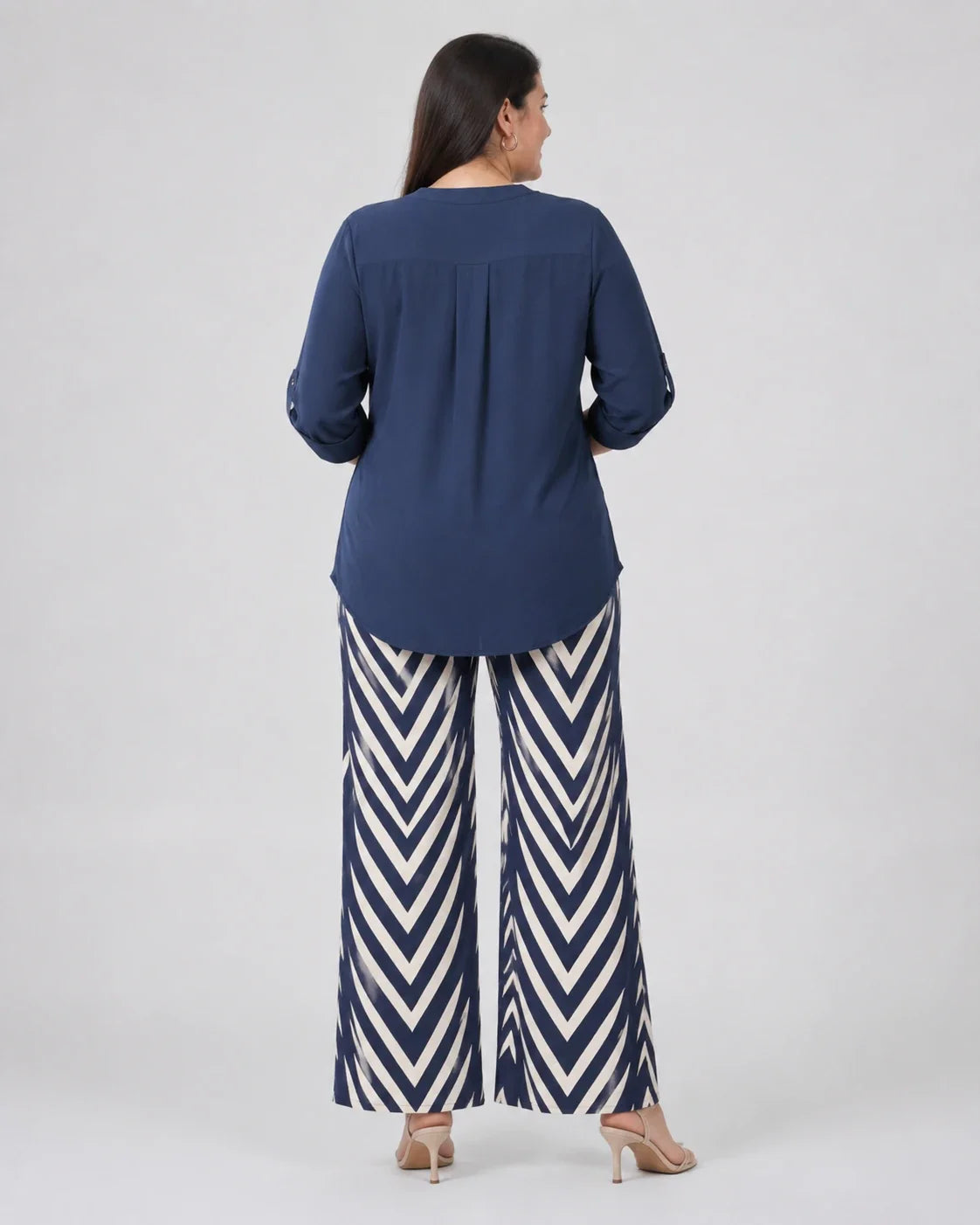 Chevron Wide Leg Pants Set WHD0606422