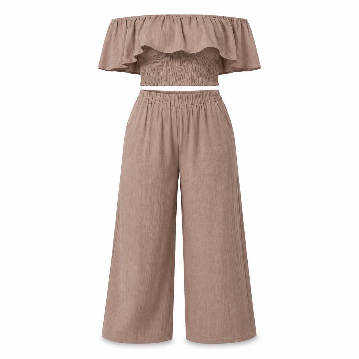 Off-Shoulder Wide Leg Set WHD0606423