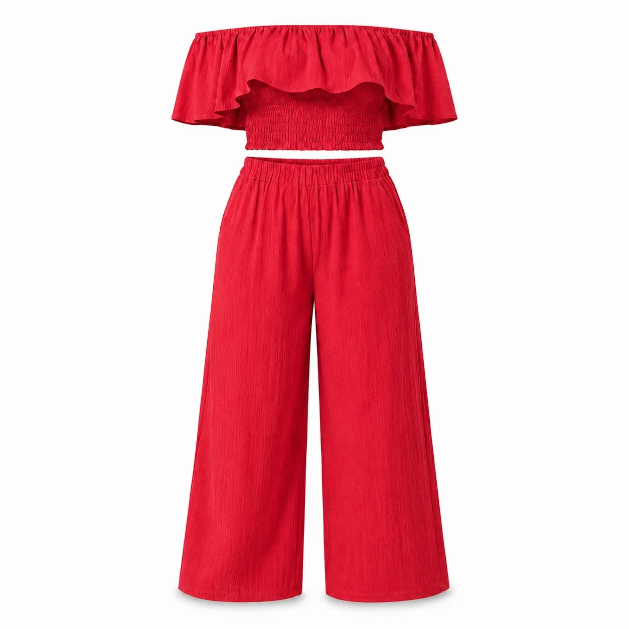 Off-Shoulder Wide Leg Set WHD0606423