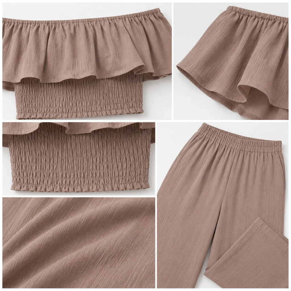 Off-Shoulder Wide Leg Set WHD0606423