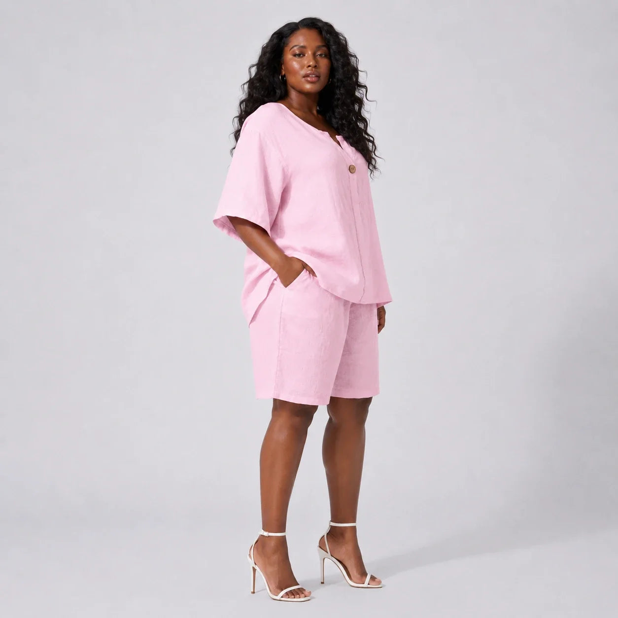 Linen-Look Short Set WHD0606425