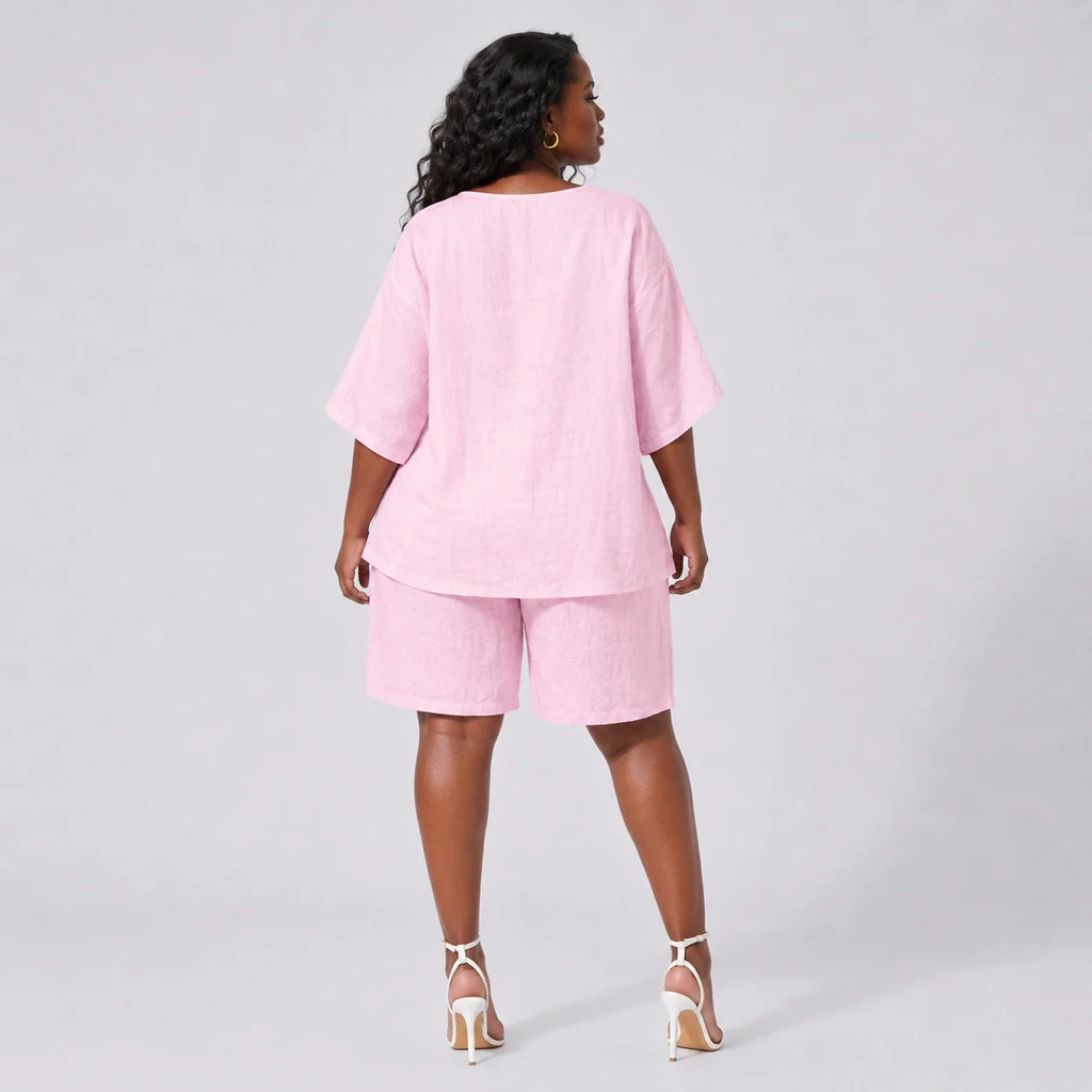 Linen-Look Short Set WHD0606425