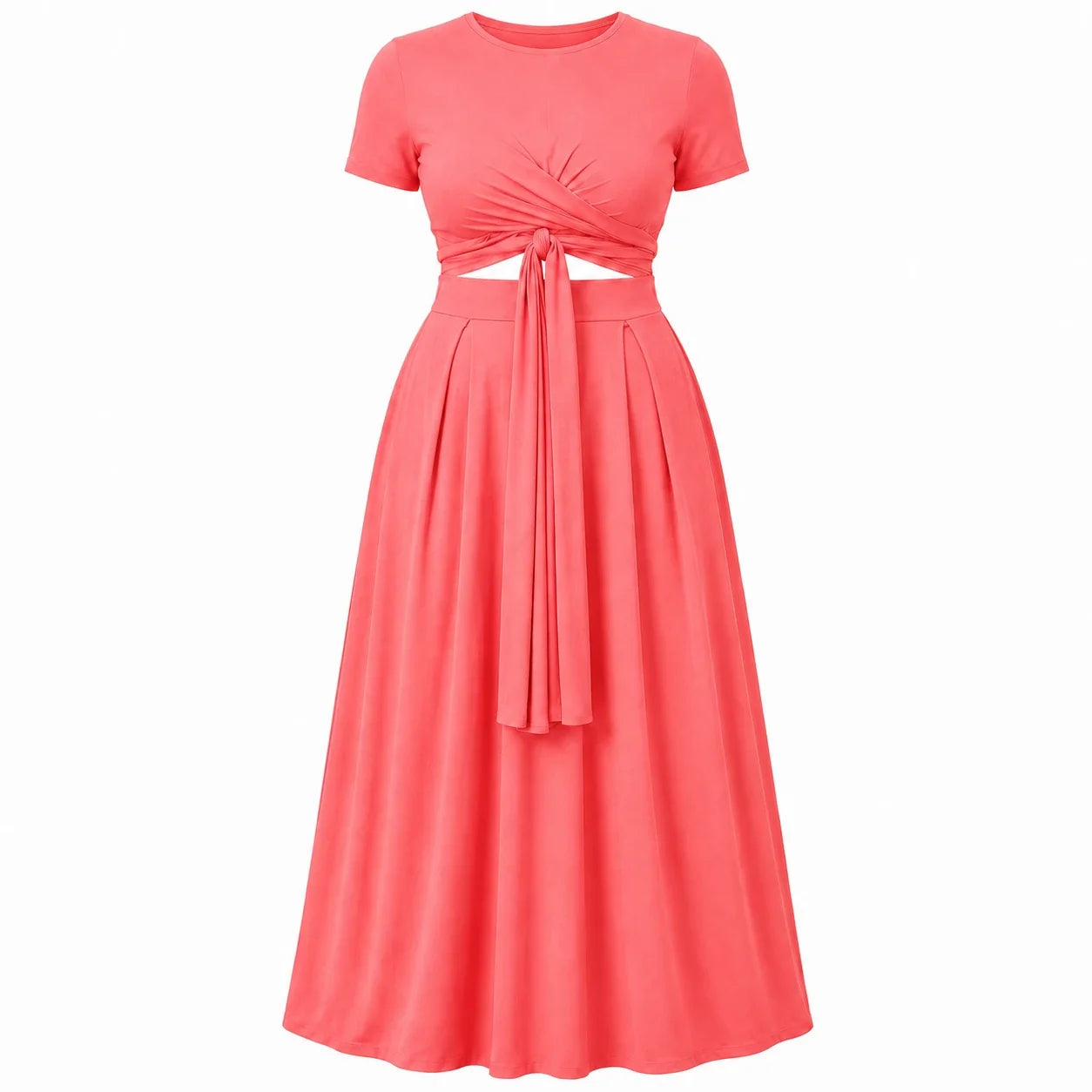 Twist Front Maxi Skirt Set WHD0606426