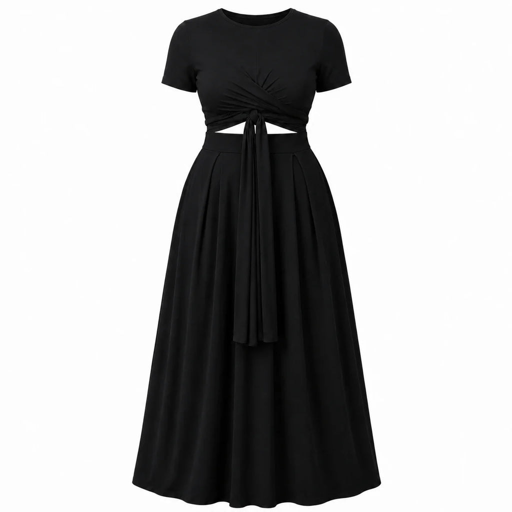 Twist Front Maxi Skirt Set WHD0606426