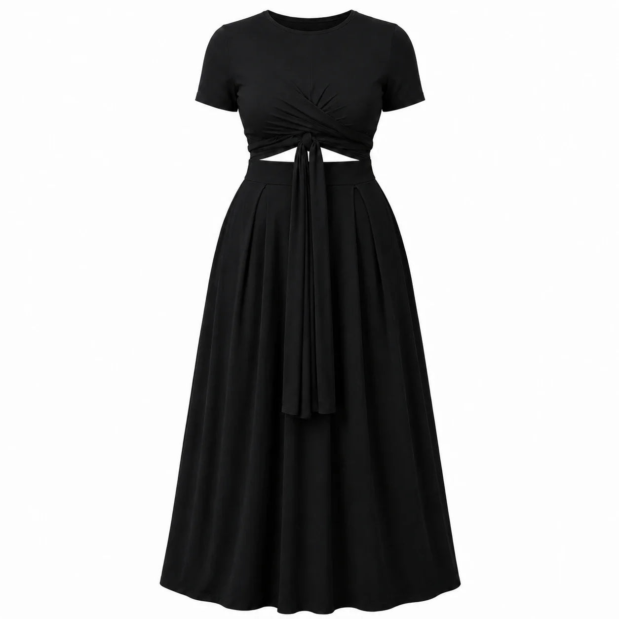 Twist Front Maxi Skirt Set WHD0606426