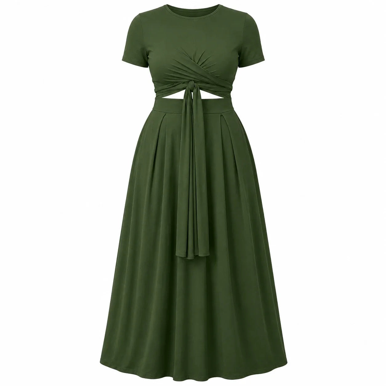 Twist Front Maxi Skirt Set WHD0606426