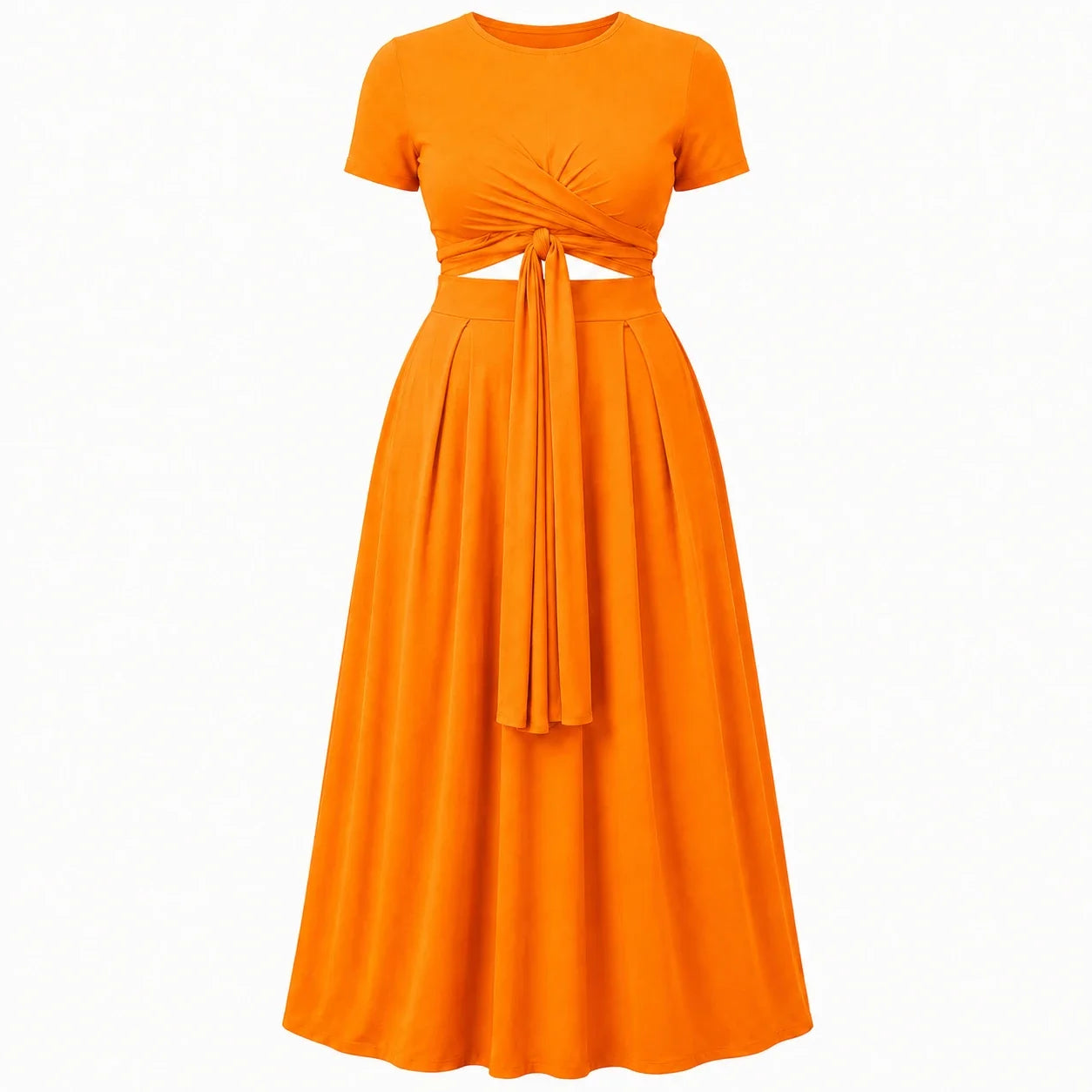 Twist Front Maxi Skirt Set WHD0606426