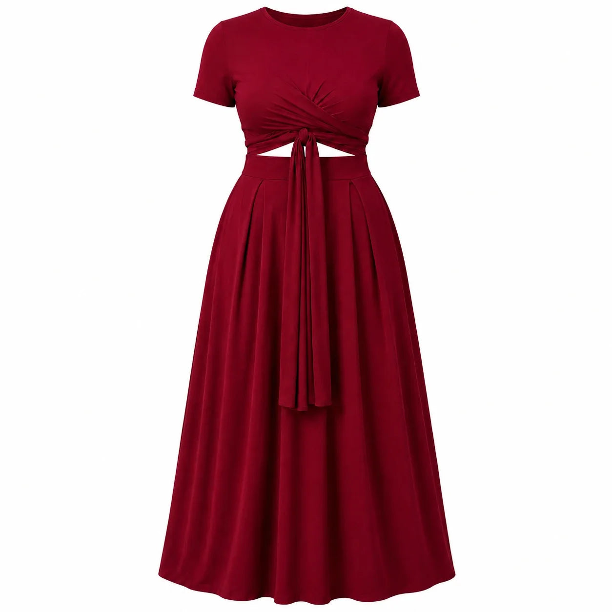 Twist Front Maxi Skirt Set WHD0606426