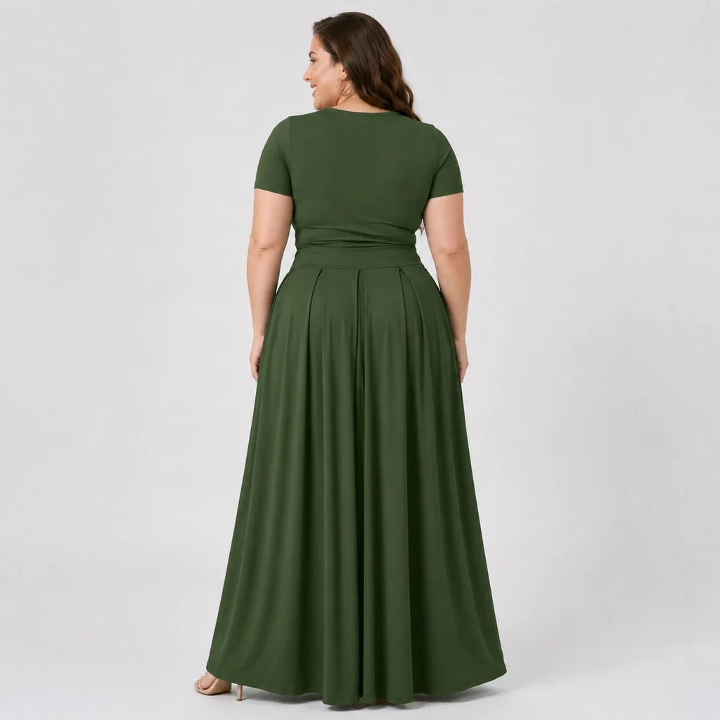 Twist Front Maxi Skirt Set WHD0606426