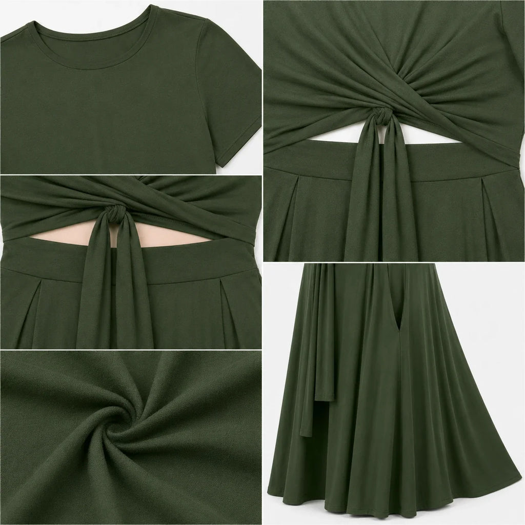 Twist Front Maxi Skirt Set WHD0606426