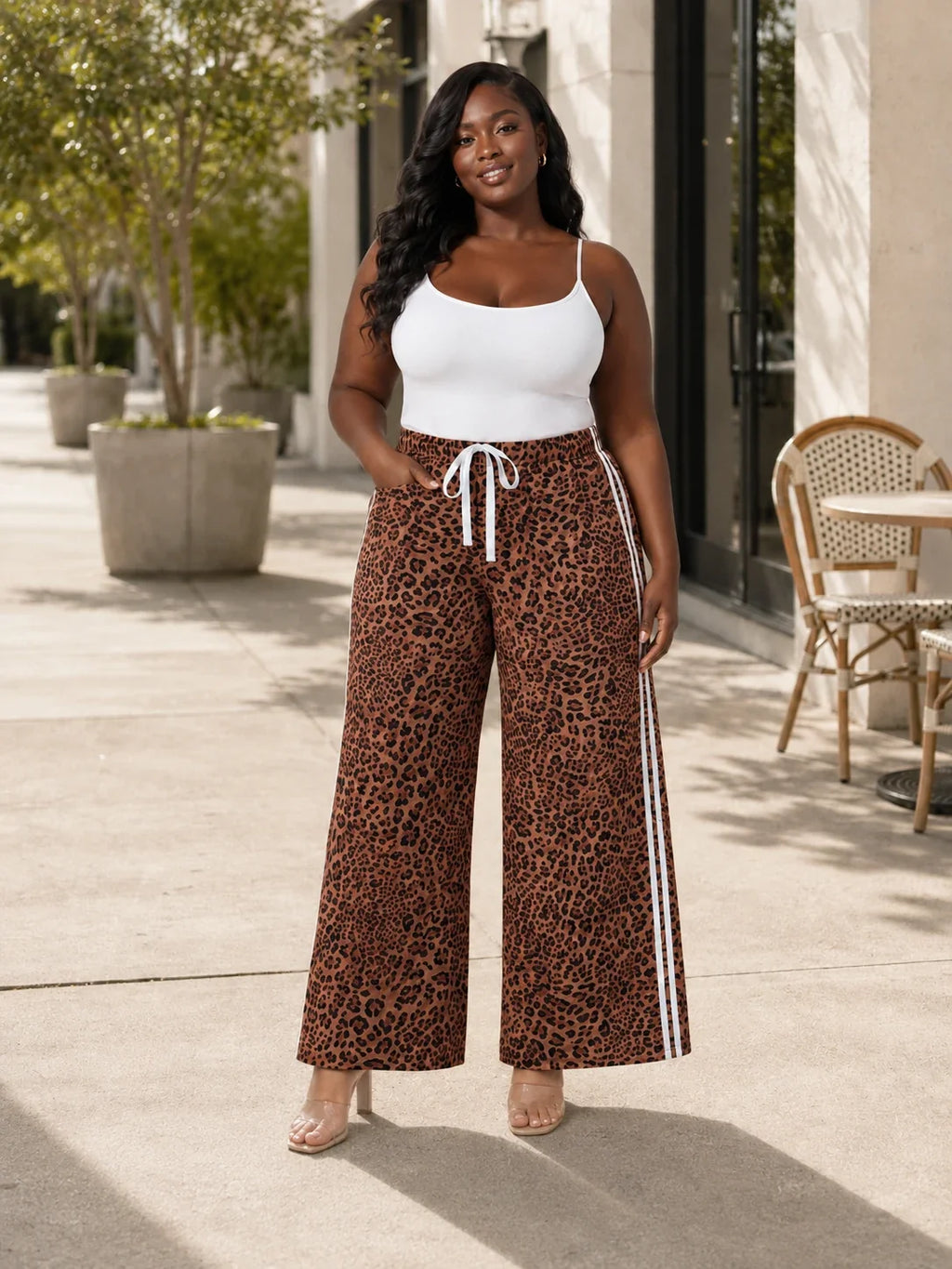 Leopard Wide Leg Pants WHD0606427
