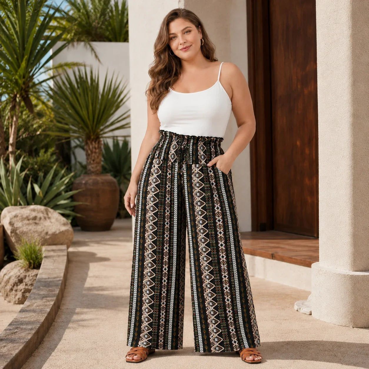Boho Wide Leg Pants WHD0606428