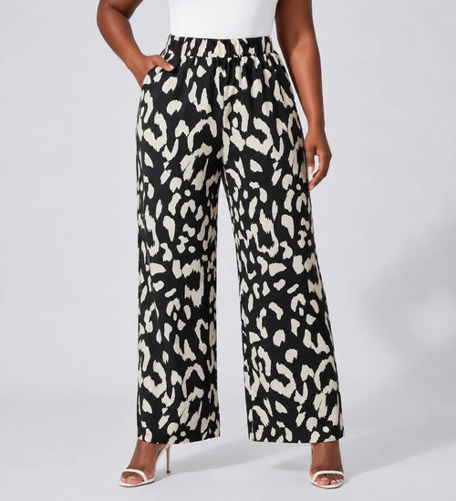 Abstract Print Wide Leg Pants WHD0606429