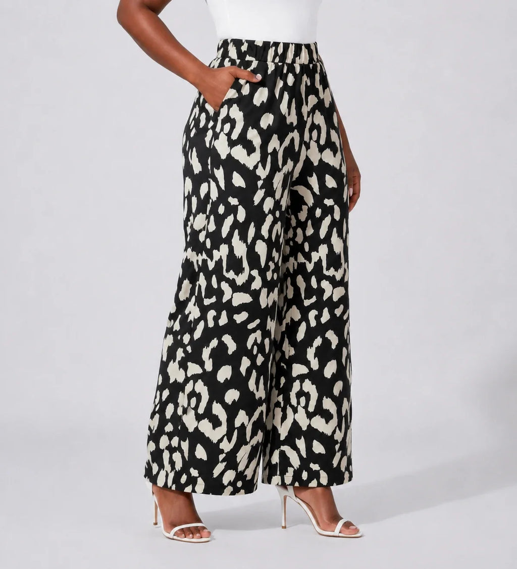 Abstract Print Wide Leg Pants WHD0606429