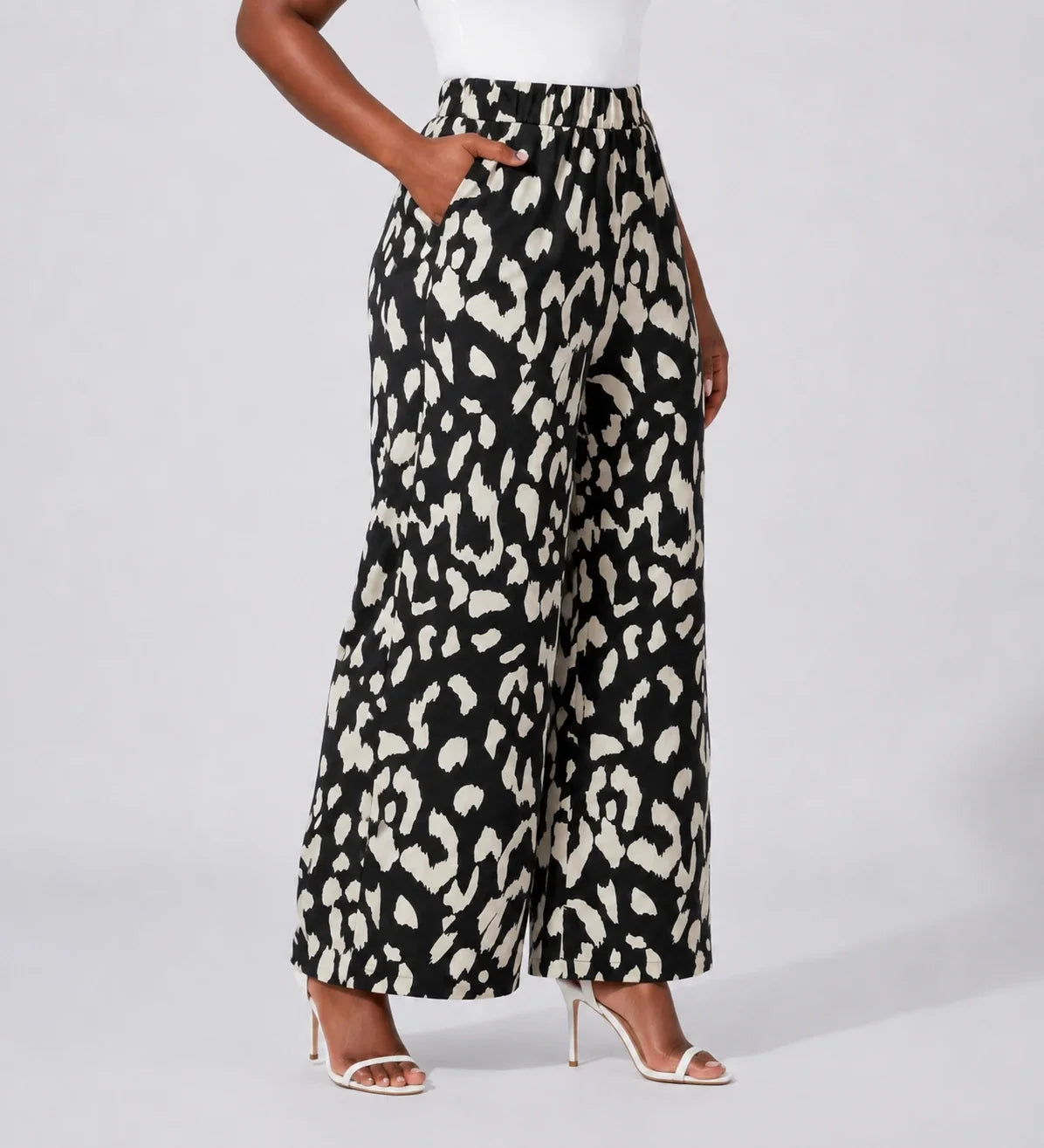 Abstract Print Wide Leg Pants WHD0606429