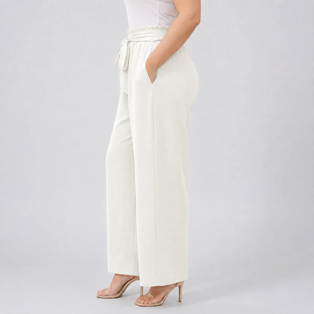 Tie Waist Wide Leg Pants WHD0606430
