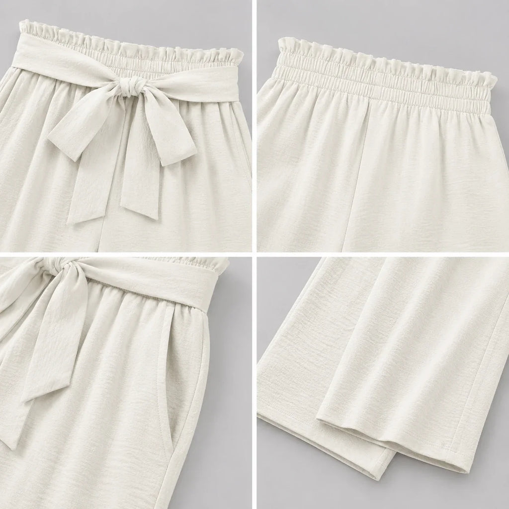 Tie Waist Wide Leg Pants WHD0606430