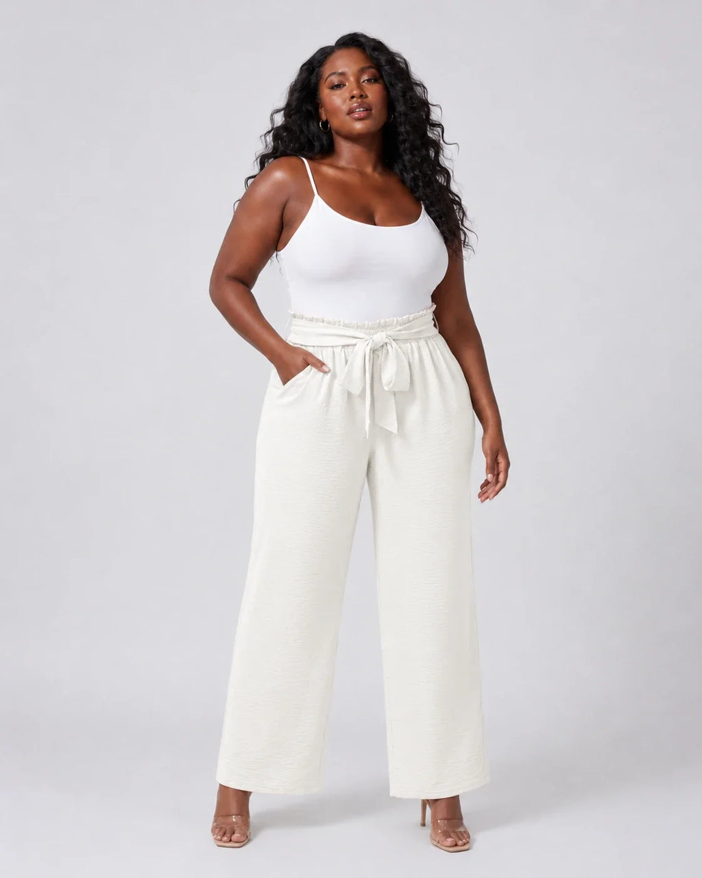 Tie Waist Wide Leg Pants WHD0606430