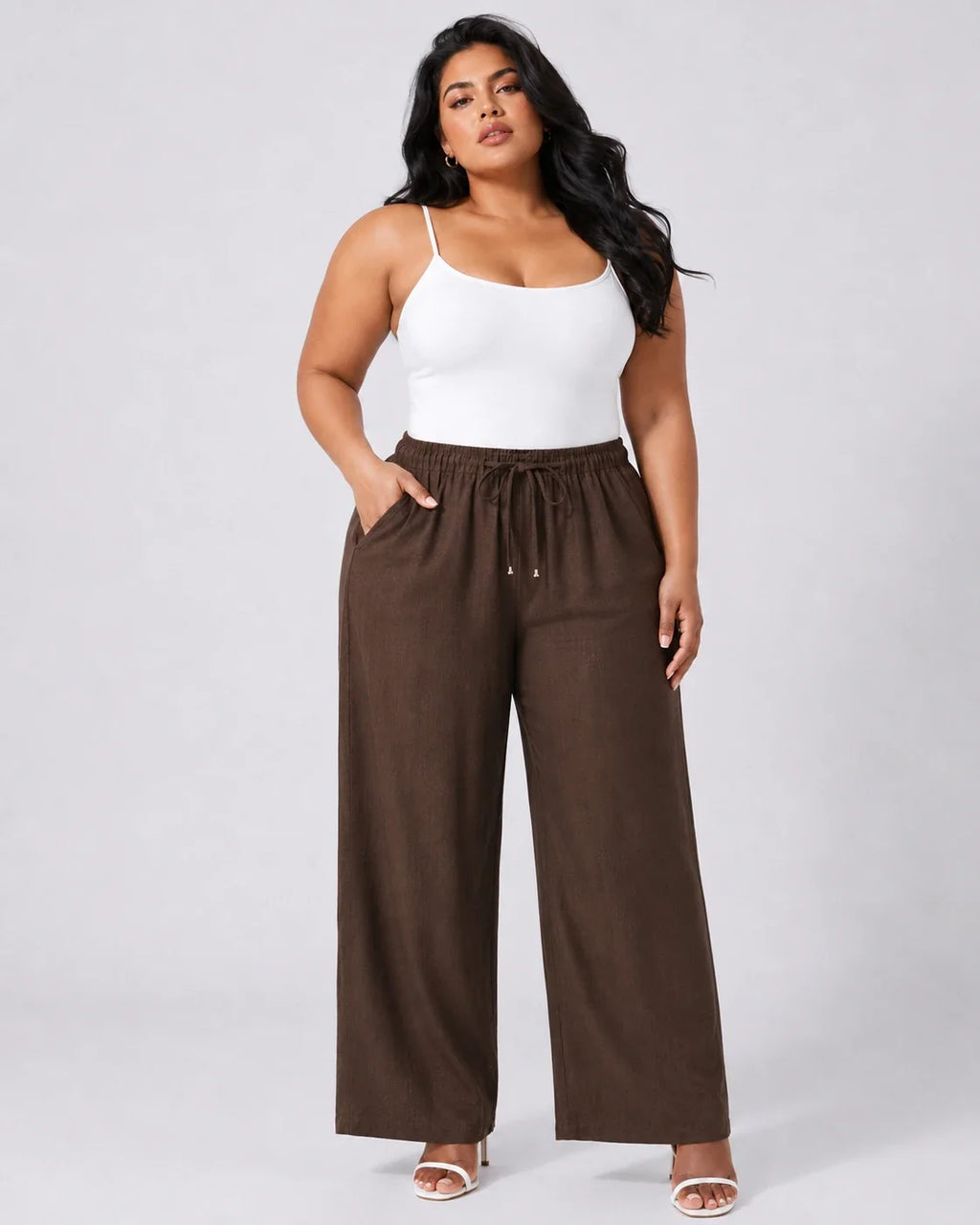 Drawstring Wide Leg Pants WHD0606431