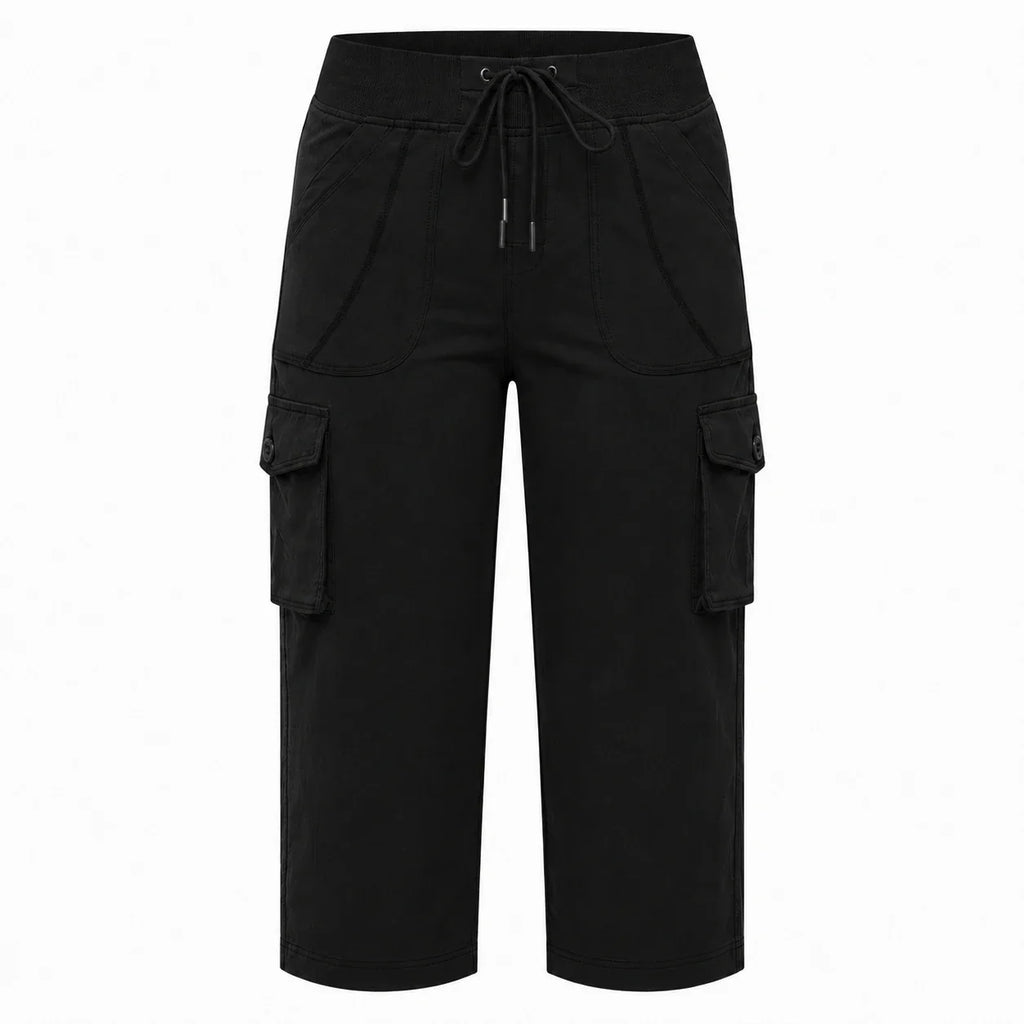 Cargo Drawstring Capri Pants WHD0606432
