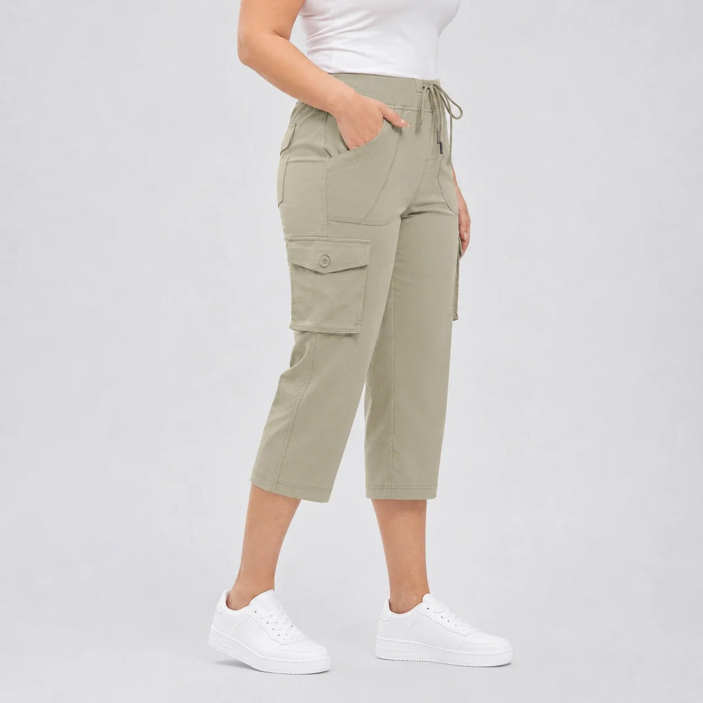 Cargo Drawstring Capri Pants WHD0606432