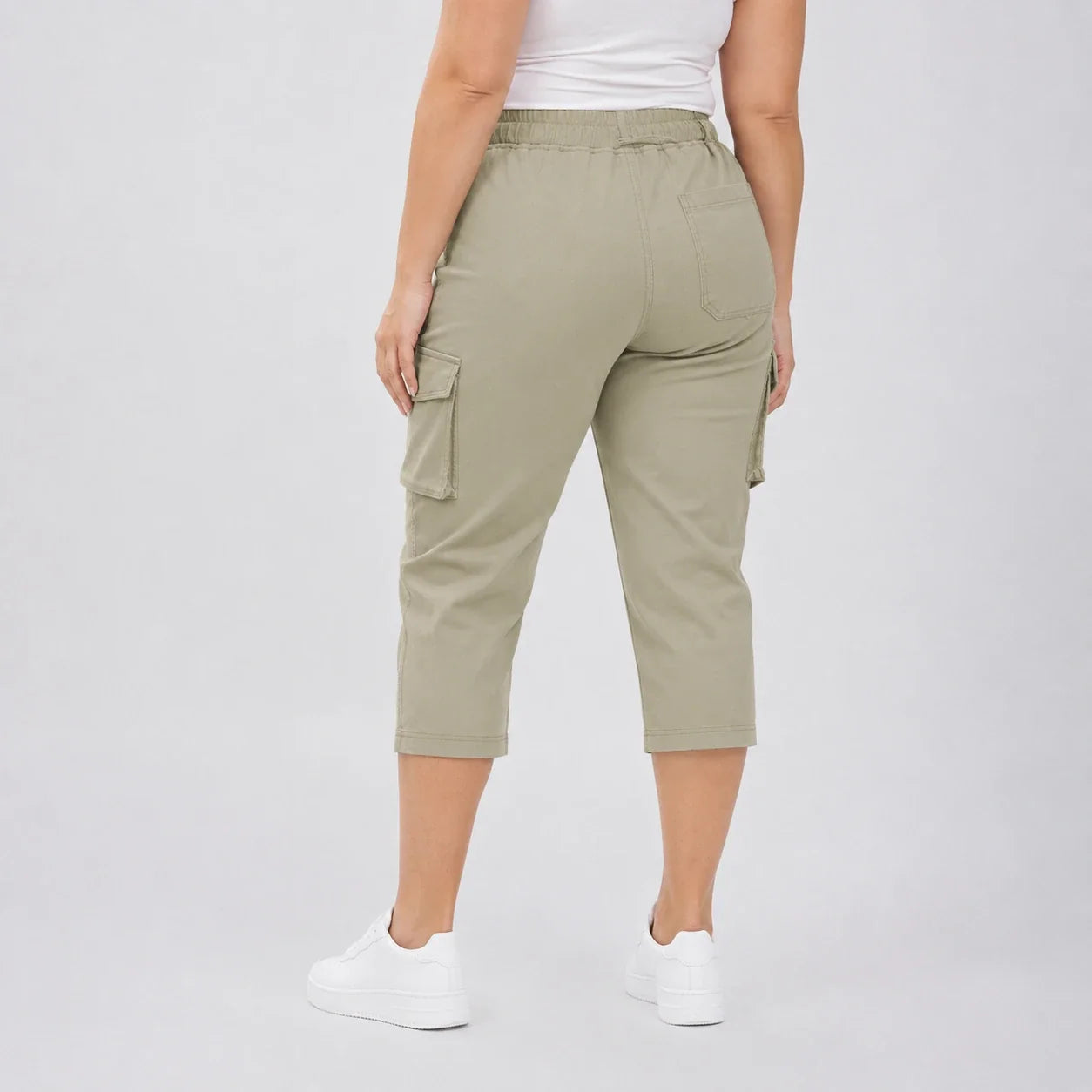 Cargo Drawstring Capri Pants WHD0606432