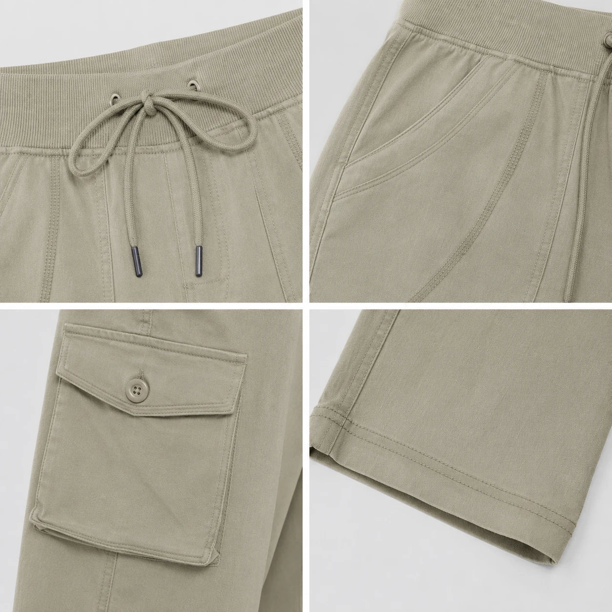 Cargo Drawstring Capri Pants WHD0606432